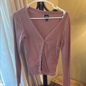 GAP Women's Mauve Button Down Cardigan
